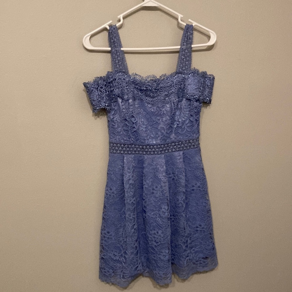 Francesca’s Addie crochet lace off the shoulder dress